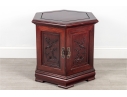 Chinese Carved Hexagonal Cabinet
