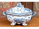 Decorative Twin Handled And Footed Vegetable Tureen With Lid