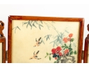 Miniature Chinese Hand-Painted Silk Folding Table Screen
