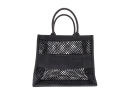 Christian Dior Large Black Fabric Mesh Book Tote Bag