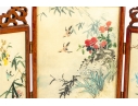 Miniature Chinese Hand-Painted Silk Folding Table Screen