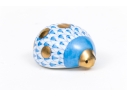 Herend Hungarian Hand-painted Porcelain Ladybug, Blue Fishnet Pattern