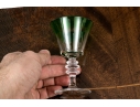 Set Of Fifteen Green Trimmed Stemware