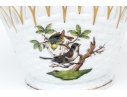 Rare Herend Hungary Hand-Painted Porcelain Openwork Basket Vase, Rothschild Bird (RO) Pattern