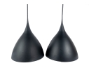 Pair Of Modern Black Metal Globe Pendant Lights