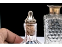 Antique Collection Of Five Sterling Silver Mounted Vanity Items