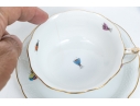Set Of Ten Herend Hungary Hand-Painted Porcelain Tea Cups And Saucers, Rothschild Bird (RO) Pattern