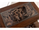 Mid-20th Century Chinese Hand-Carved Tiered Side Table With Figural Panels