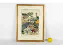 Framed Korean Folk Painting On Mulberry Paper