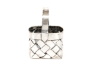 Cartier Whimsical Handmade Sterling Silver Woven Basket, With Box