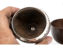 Three Antique Wood And Silver Mounted Goblets