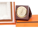Hermes Diminutive Travel Alarm In Leather Case, Boxed