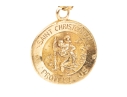 14k Yellow Gold Classic St. Christopher Motif Medal