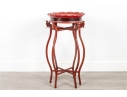 Chinese Red Painted Dragon Motif Plant Stand With Gilt Detail 