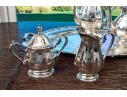Five Piece Webster Wilcox International Silver Plated “English Flutes” Tea And Coffee Service
