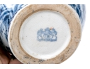 Pair Of Decorative Chinese Export Style Blue And White Porcelain Vases 
