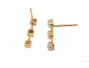 9k Yellow Gold Diamond Stacked Drop Earrings, App. 0.06 TCW