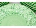 Fioriware Green Foliate Moulded Ceramic Plates