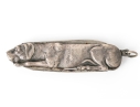 Fabulous Vintage Lying Hound Dog Motif Pocket Knife