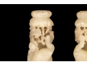 Antique Chinese Carved Nephrite Peacock Candle Holders