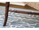 Upholstered Tub Back Armchair With Faux Bamboo Frame