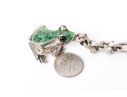 Tiffany & Co. Sterling Silver Whimsical Green Enamel Frog Key Chain, With Felt