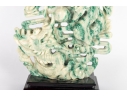 White/Green Hardstone Dragon Sculpture