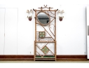 Antique 19th C. Bamboo And Hand-painted Tile Hall Tree