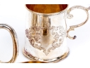 Five Piece Collection Of Silver Plated Cups, With A Saucer