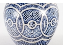 Large Moroccan Style Blue And White Pottery Vase