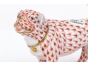 Herend Hungary Hand-Painted Porcelain Bulldog, Rust Fishnet Pattern, First Edition