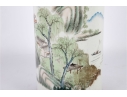 20th Century Chinese Porcelain Hat Stand With Landscape Scene