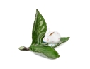 Herend Hungary Hand-Painted Porcelain, Tiny Bunny Rabbit On A Leaf 
