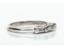 Platinum Three Stone Baguette Band Ring App. 0.28 TCW, Size 4.25+