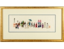Framed Korean Folk Art Painting On Rice Paper