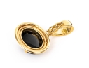 Gumps 18k Yellow Gold Classic Oval Black Onyx Ribbed Frame Pendant/enhancer