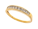 14k Yellow Gold Princess Cut Diamond Band Ring, App. 0.30 TCW, Size 9