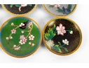 Set Of Seven Cloisonné Enamel Floral Dishes