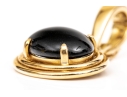 Gumps 18k Yellow Gold Classic Oval Black Onyx Ribbed Frame Pendant/enhancer