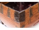 Antique Chinese Iron Bound Wood Framed Rice Measure Bucket
