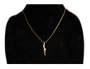 14k Yellow Gold Handsome Diamond Cut Seagull Pendant, With Chain