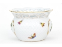 Herend Hungary Hand-Painted Porcelain Cachepot, Rothschild Bird (RO) Pattern
