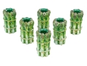 Suite Of Six Heavy Resin Asparagus Form Candlesticks With Small Wax Cups