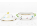 Herend Hungary Hand-Painted Porcelain Covered Dish Or Miniature Tureen, Market Garden (MF) Pattern
