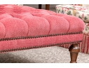 Quality Oversized Custom Upholstered Mahogany Ottoman