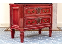 Antique Neoclassical Style Vibrant Red Bachelor's Chest