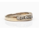 14k White Gold Channel Set Curved Diamond Set Band Ring, App. 0.36 TCW, Size 5