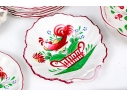 Thirty-One Piece French St. Clement Hand-Painted Ceramic Dining Service