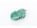 Striking Carved Green Nephrite Jade Pendant, Possibly A Dragon, Fu Dog Or Bixie Motif