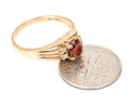 14k Yellow Gold Garnet And Diamond Ring, App. 0.04 TCW In Diamonds, Size 6